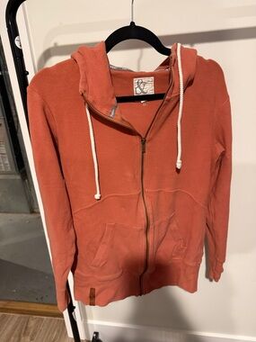 AMPERSAND AVE Coral Zip-Up Hooded Sweatshirt